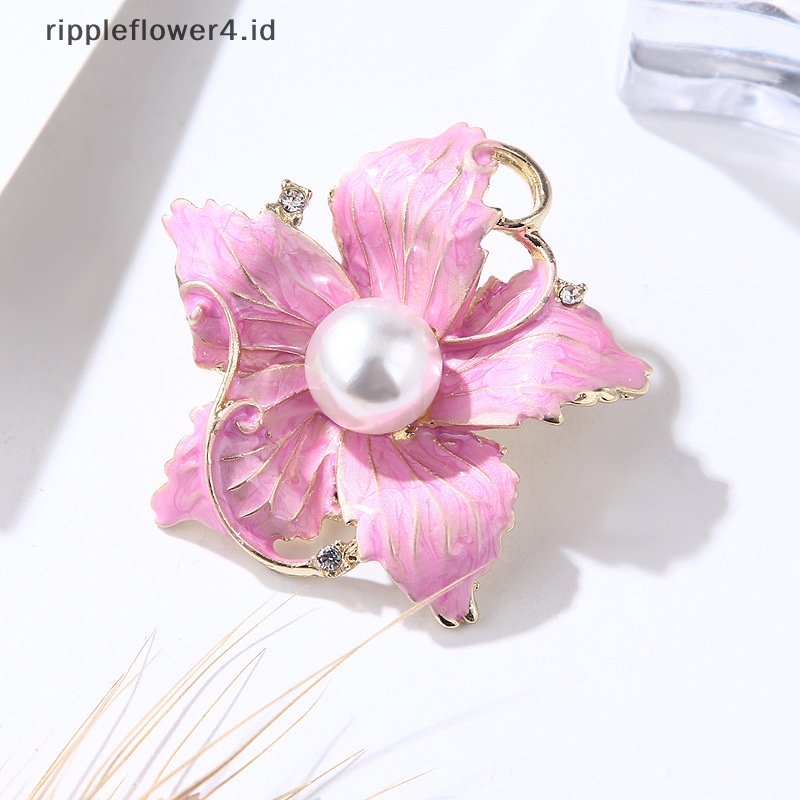 {rippleflower4.id} Bros Korea Fashion Style Berlian Imitasi Besar Kerah Pin Aksesoris Pernikahan Elegan Perhiasan Bunga Kristal~