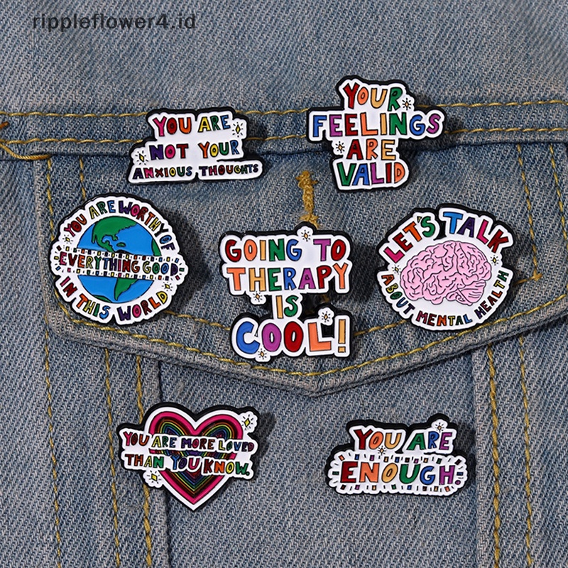 {rippleflower4.id} Enamel Pin Meningkatkan Diri Otak Bros Lencana Logam Pakaian Ransel Dekorasi Kartun Pin Perhiasan~