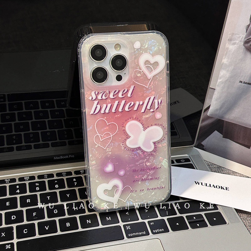 Ins Gaya Cocok Untuk iPhone 14 Pro Max Casing Ponsel iPhone Double-layer Dicetak Pola Hati Kompatibel Dengan Iphone13 13pro 13prm iPhone 11 11pro 14plus 12Pro Max Shockproof TPU Phone Case