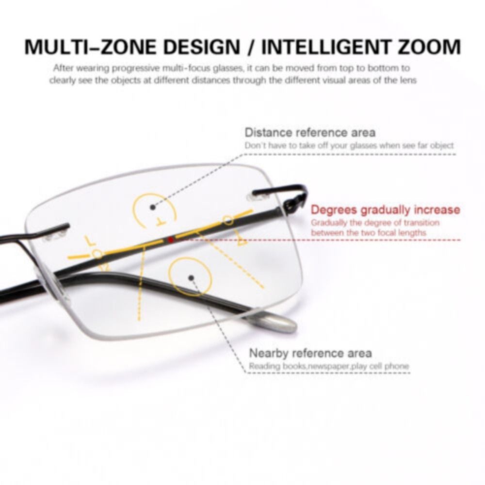 Kacamata Baca Populer Progresif Presbyopic Eyeglasses HD Hyperopia Glasses