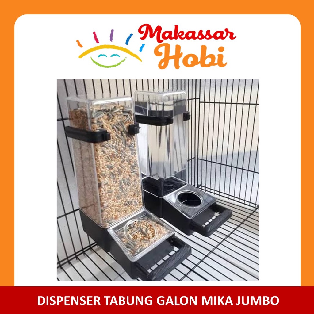 Dispenser Tabung Botol Galon Jumbo Tempat Makan Makanan Minum Burung