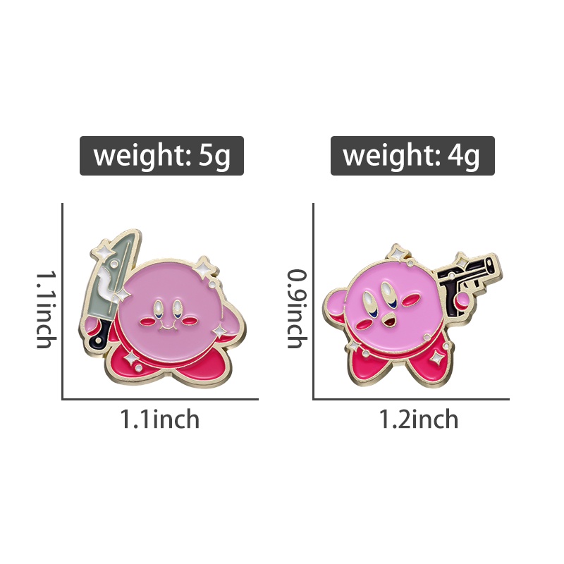 Permainan Anime Kirby Bros Enamel Logam Pin Ransel Pakaian Lapel Lencana Kartun Perhiasan Hadiah Untuk Teman Penggemar