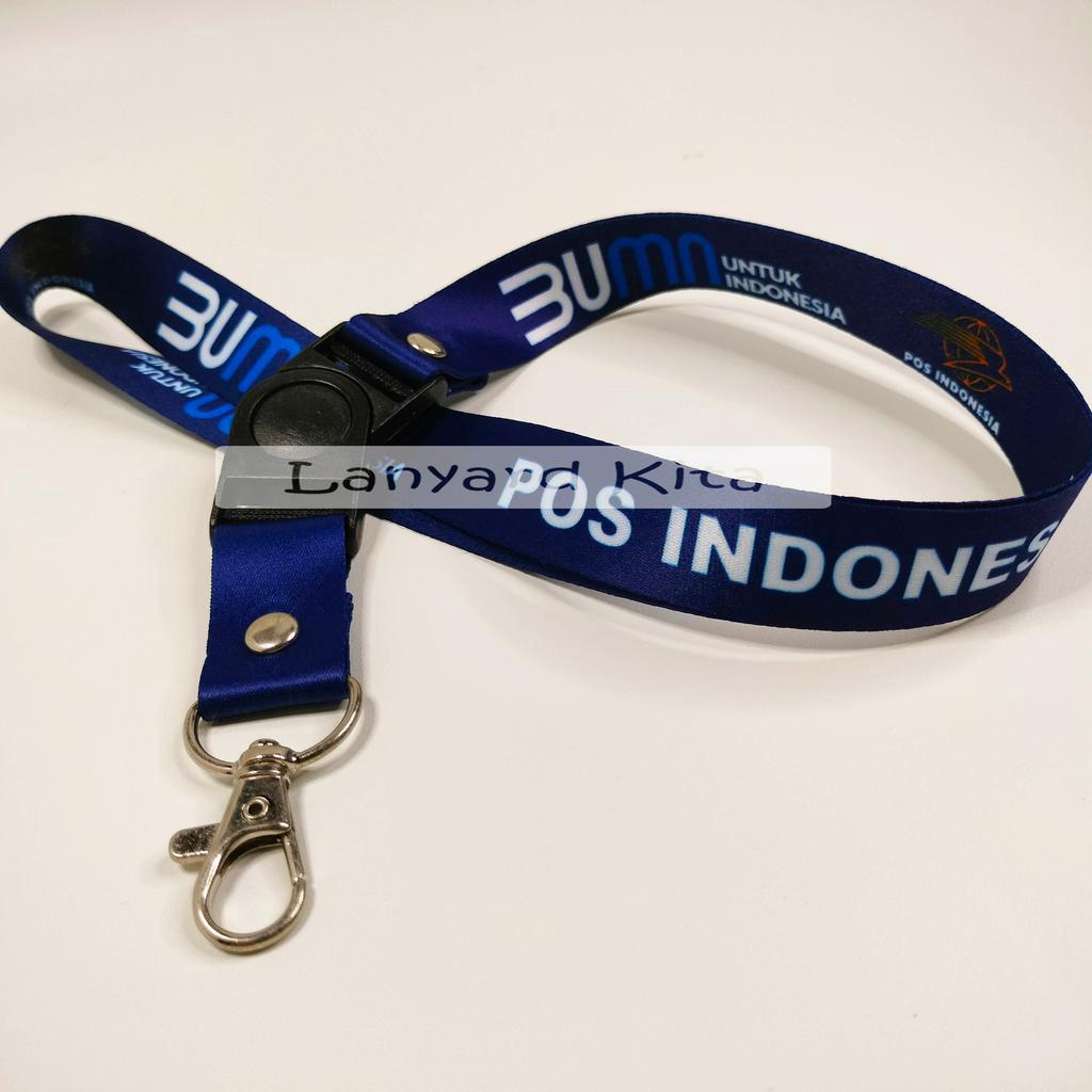 

POS INDONESIA TALI LANYARD GANTUNGAN HP ID CARD PRINTING 2 CM BAHAN TISSUE READY STOK