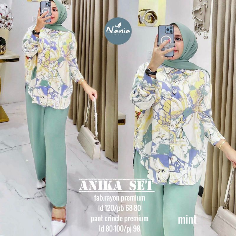 ANIKA SET Setelan ORI NANIA | Ld120, Rayon Premium