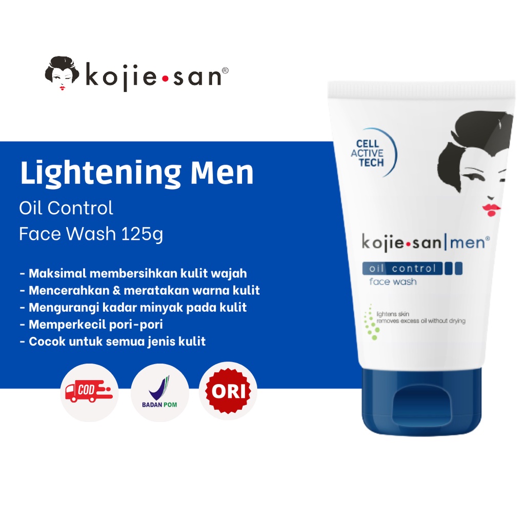 Kojie San Face Wash Men Lightening with Oil Control 125gr