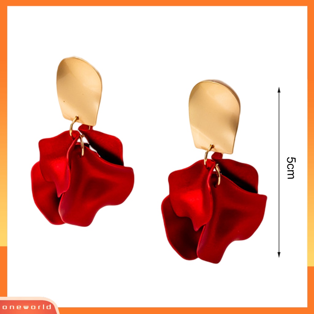 [WOD] 1pasang Drop Earrings Temperamen Elegan Geometris Tidak Teratur Semua Pertandingan Dekorasi Shell Akrilik Wanita Kelopak Bunga Liontin Anting Perhiasan Hadiah Untuk Pacaran