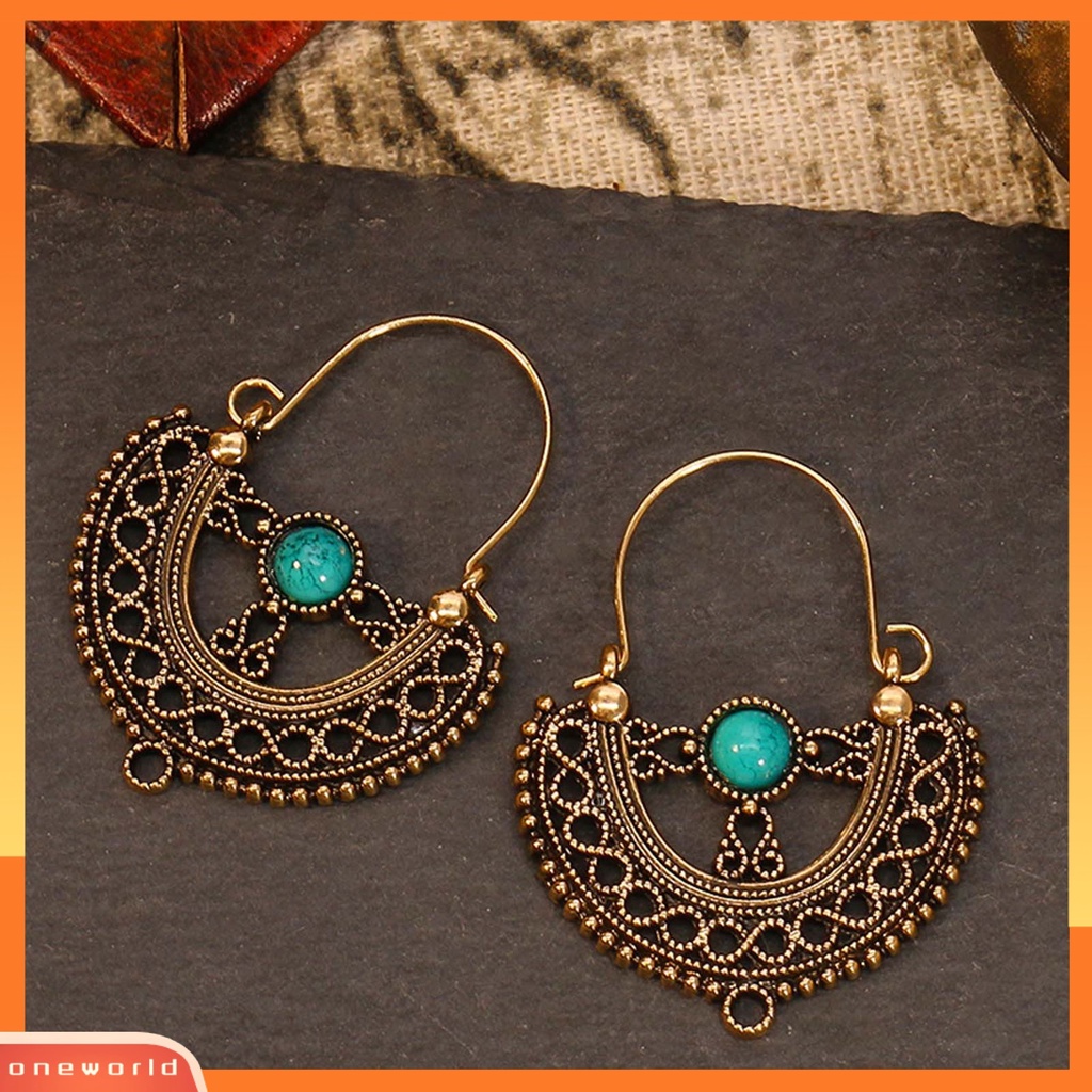 [WOD] 1pasang Hiasan Telinga Bentuk Air Terjun Gaya Bohemia Ultra-Ringan Gantung Panjang Vintage Drop Earrings Untuk Wanita