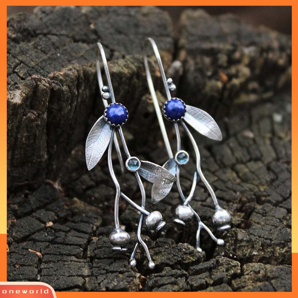 [WOD] Anting Kait Cabang Pohon Berlian Imitasi Berwarna Vintage Drop Earrings Kalung Cincin Untuk Pernikahan