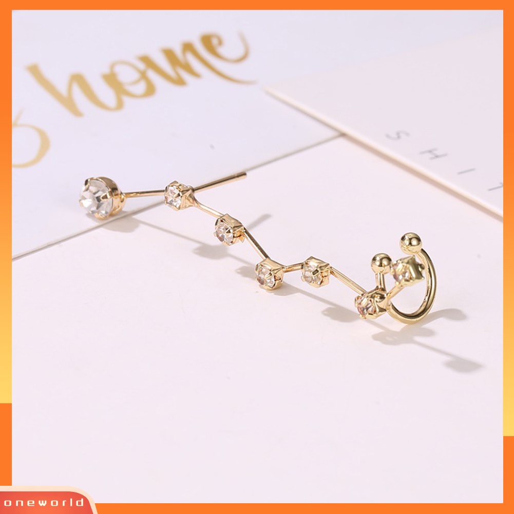 [WOD] 1pc Wanita Berlian Imitasi Bertatahkan Bintang Telinga Manset Klip On Anting Pesta Perhiasan Hadiah