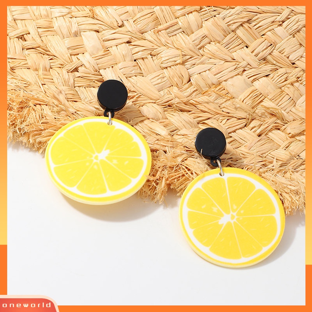 [WOD] Lucu Semangka Lemon Strawberry Fruit Series Menjuntai Wanita Ear Studs Earrings