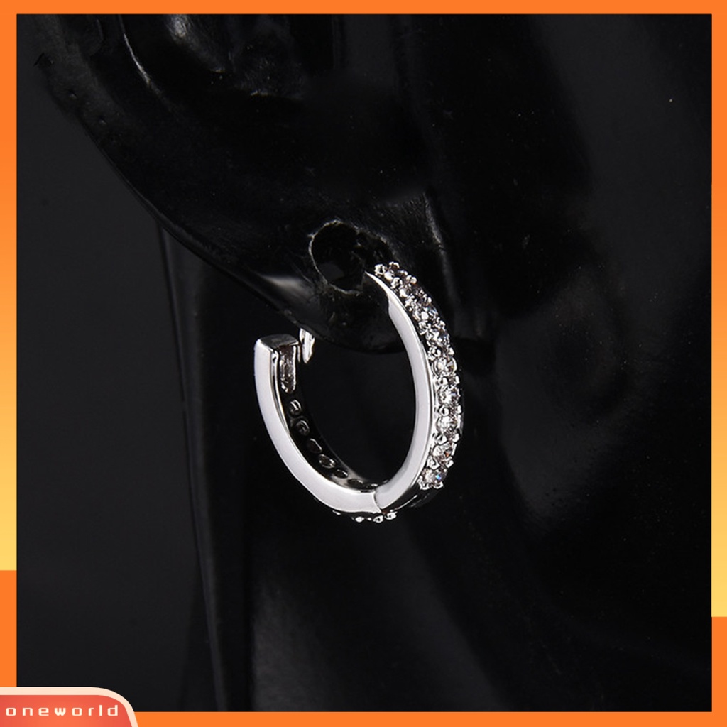 [WOD] Anting Wanita Berlian Imitasi Simple Mini Piercing Hoop Studs Earlobe Tragus Lingkaran Untuk Perempuan