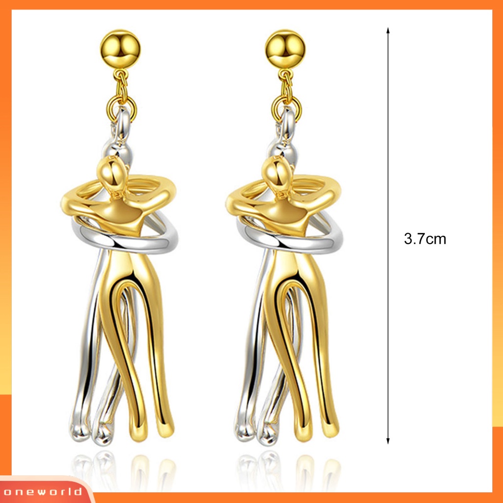 [WOD] Anting Telinga Menjuntai Pasangan Hugging Perhiasan Geometri Electroplating Earrings Untuk Pacaran