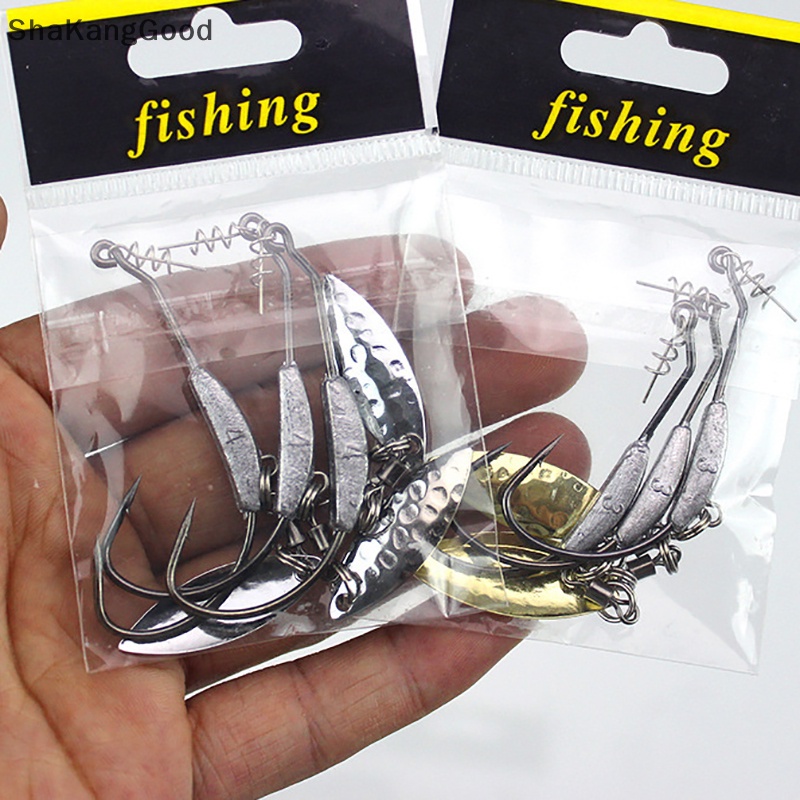 Kait Engkol Selip Payet Sendok Logam Menambah Berat Umpan Dengan Kunci Twist Barbed Hook Offset Hooks SKK