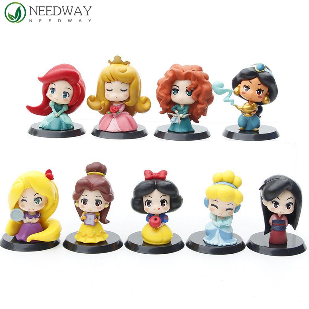 Needway Princess Action Figure Figure Mainan PVC Dekorasi Moldel Ornamen Kartun Anak Hadiah Anime Figure