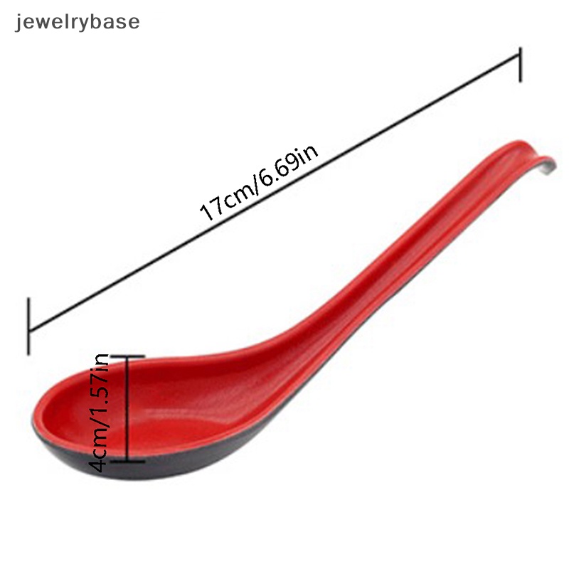 [jewelrybase] 3pcs Atau 5pcs /set Sendok Sup Plastik Merah Dan Hitam Peralatan Dapur Alat Sendok Butik