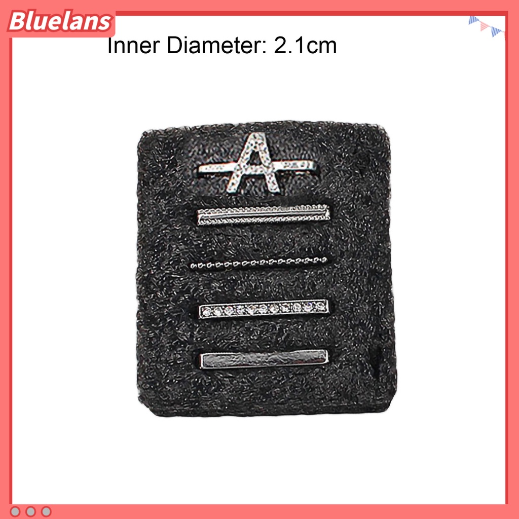 [BLS] 5pcs/set Watch Band Loop Multi--styles Polished Charm Alloy Berlian Imitasi Fashion Surat Jam Tangan Tali Pengikat Cincin Aksesoris Jam Tangan