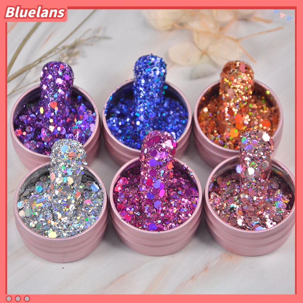 [BLM] Nail Art Payet Gaya Hexagon Reflektif Ultra Tipis Nail Sequin Glitter Hiasan Charms Untuk Manicure