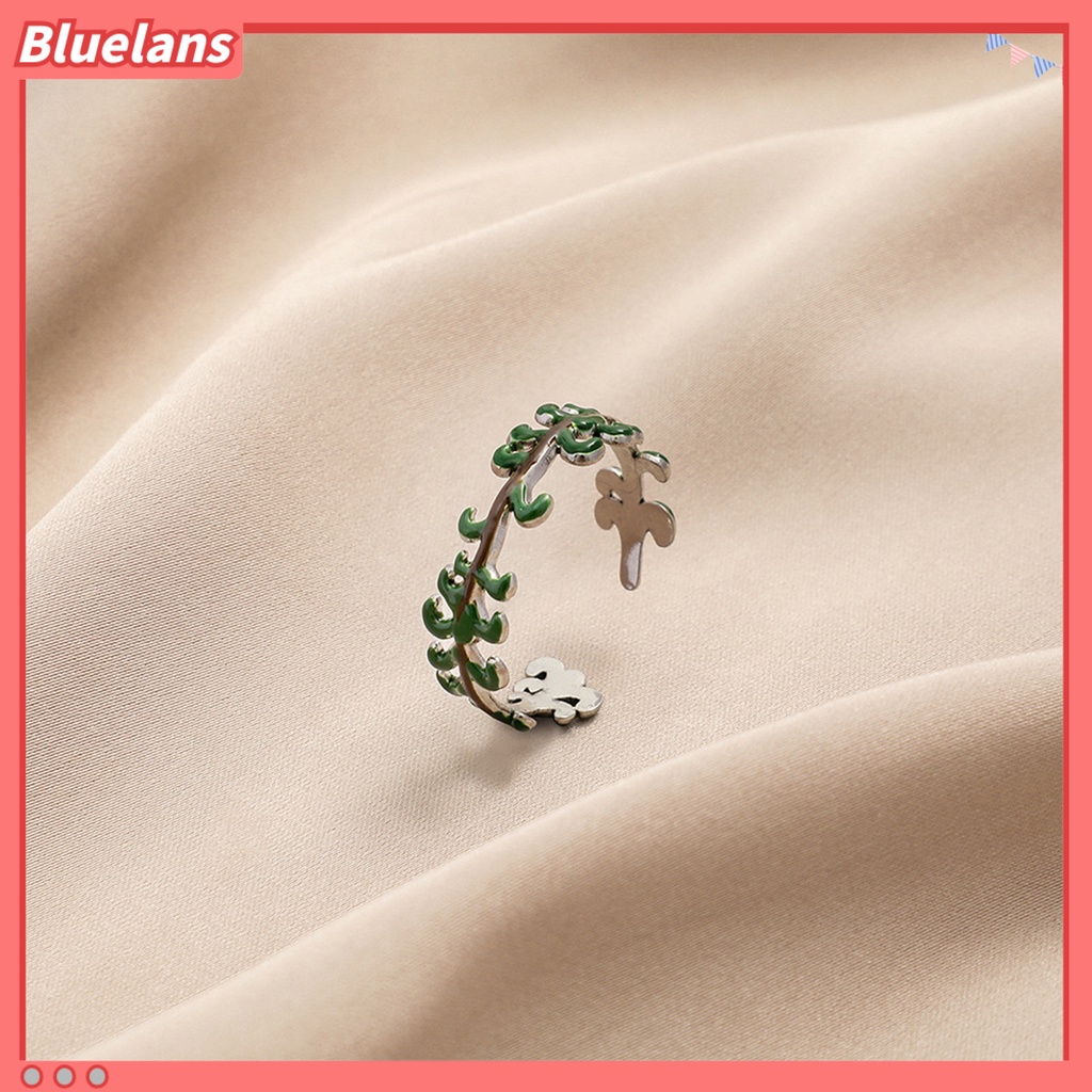 [BLS] Cincin Wanita Bunga Pembukaan Perhiasan Electroplating Vintage Finger Ring Untuk Pesta Perjamuan Prom