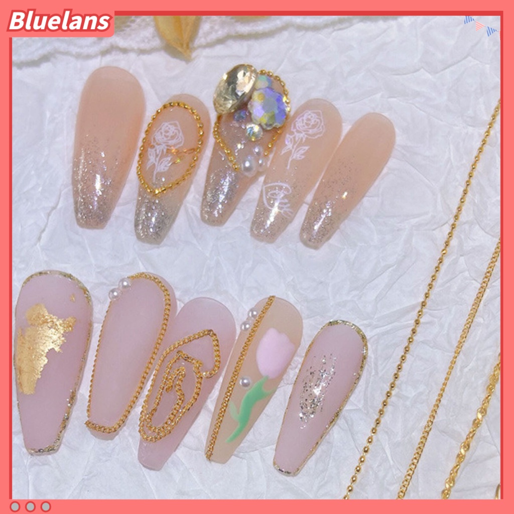 [BLM] Rantai Kuku Serbaguna DIY Glittery 3D Manicure DIY Pesona Rantai Logam Untuk Anak Perempuan