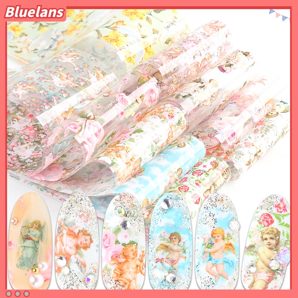 [BLM] 10pcs Stiker Kuku Motif Cupid Tahan Lama DIY Transfer Cupid Manicure Decor Untuk Wanita