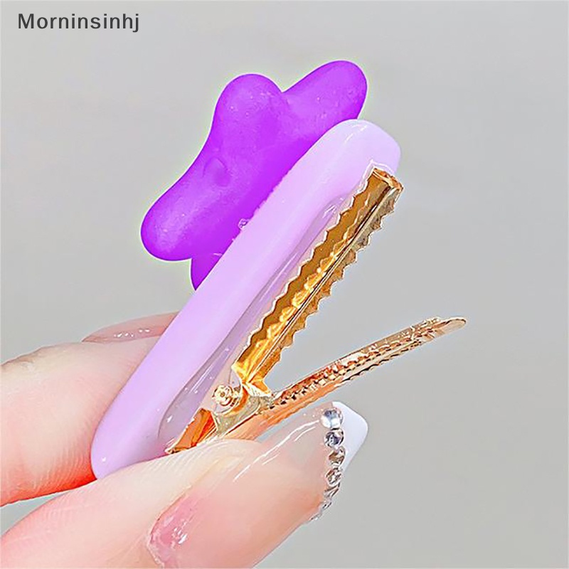 Mornin Musim Panas Fashion Warna Bintang Resin Jepit Rambut Gadis Lucu Duckbill Clip Sweet Kawaii Kreatif Gadis Rambut Rusak Poni Klip Aksesoris id