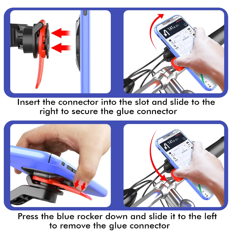 Sederhana Indah Dapat Disesuaikan Motor Sepeda Ponsel Pemegang 1 Pc Universal ABS Anti-Geser Peredam Kejut Sepeda Ponsel Bracket Patch