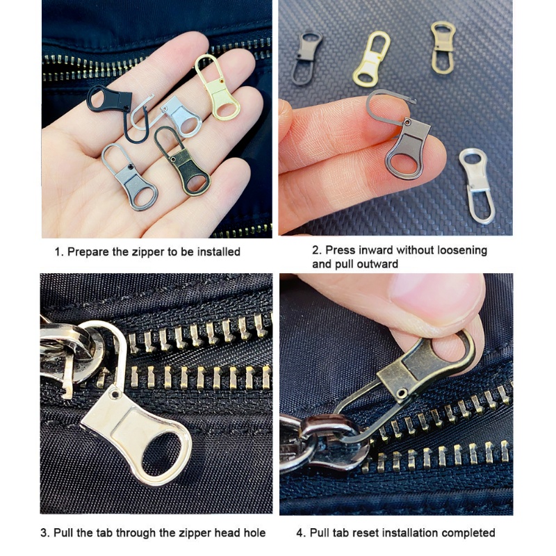 Diy Kerajinan Jahit Zipper Slider Puller/ Pengganti Gesper Rusak Travel Bag Koper Zipper Head/ Instant Zipper Repair Kit