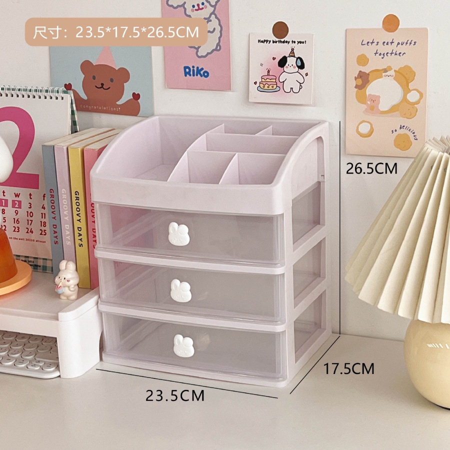 2/3/4lapisan Kotak Penyimpanan Desktop Stationery Pen Holder Lucu Korea Desk Organizer Laci