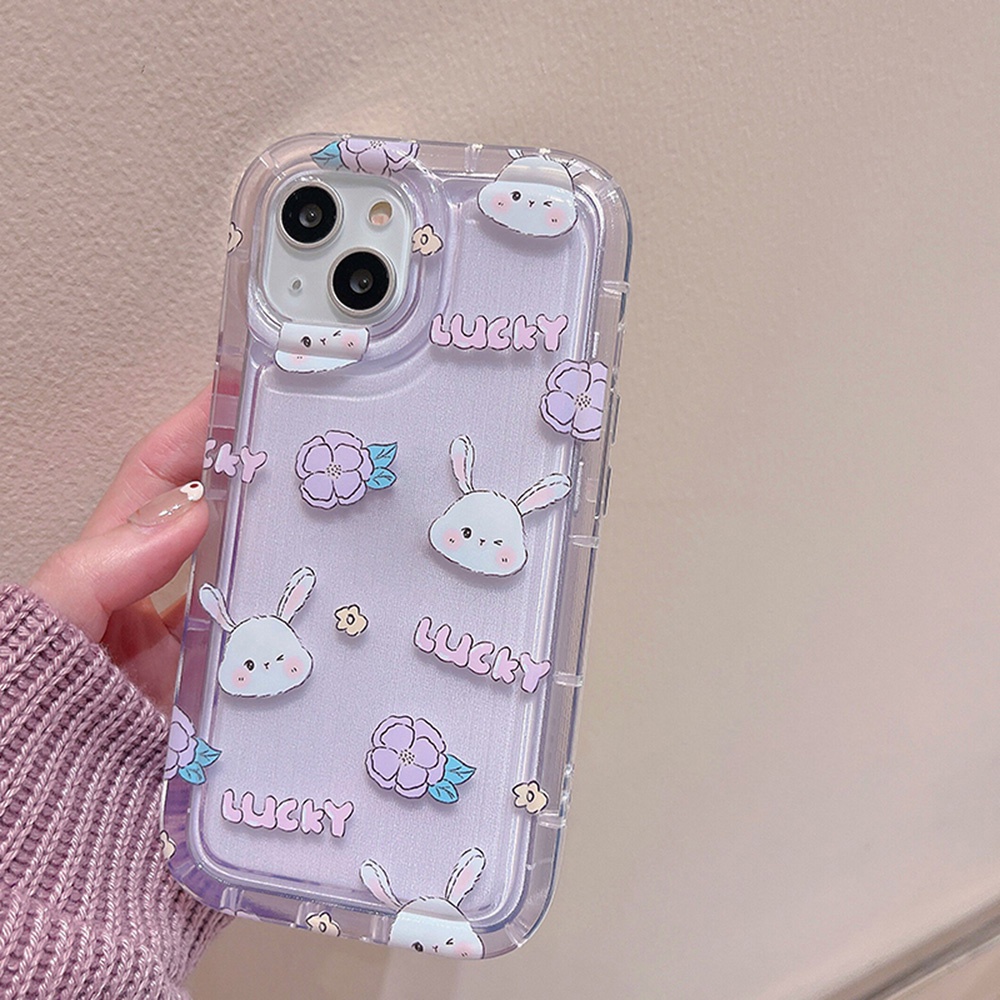 Lucky Bunny Case Untuk Samsung A12 A10 A10S A14 A13 A11 A31 EU A51 A52 A52S A50 A50S A30S A32 A33 A03 A22 A23 A71 A73 A02 A03 S22 S23 Plus Ultra FE Airbag Shockproof Cover