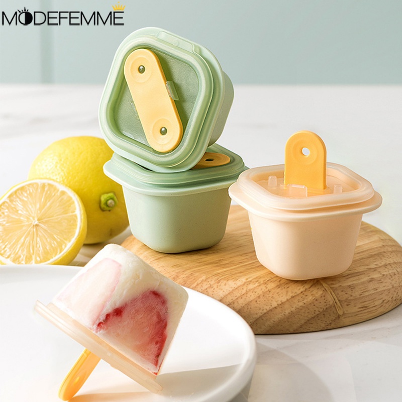 [Fitur] Sederhana Puding Jelly DIY Cetakan Kotak Bayi Pelengkap Makanan Membuat Tray Mudah-Demoulding Icy Cube Mold Summer Fruit Popsicle Freezing Cup