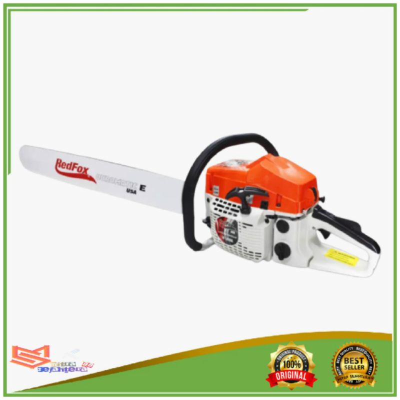 CHAINSAW RED FOX RF 5900H / MESIN GERGAJI / POTONG KAYU 2 TAK BENSIN / BAR 22” / LENGKAP SIAP PAKAITERSEDIA JUGA YUKIDO 22INC