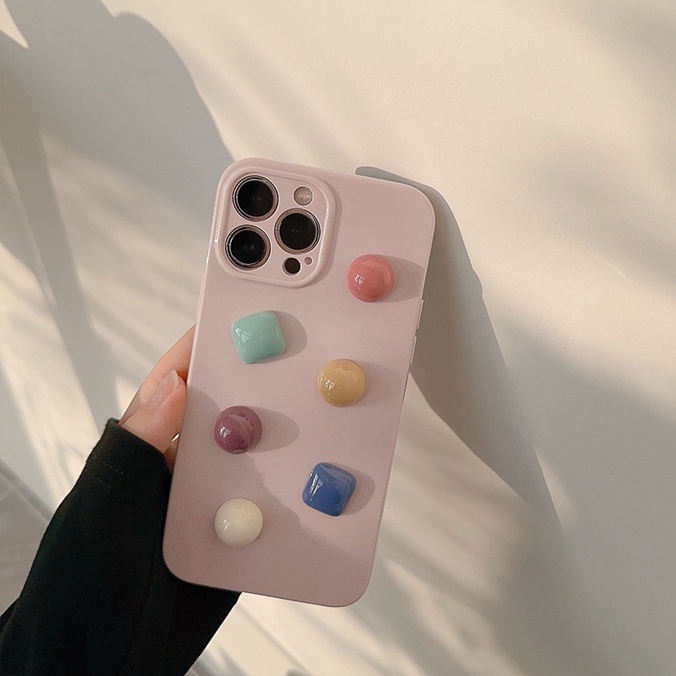 Fashion Colorful Gemstone Soft Silicon Case iP iPhone 14 + Plus 11 12 13 Pro Max Cream FTD Girl Woman Casing Apple