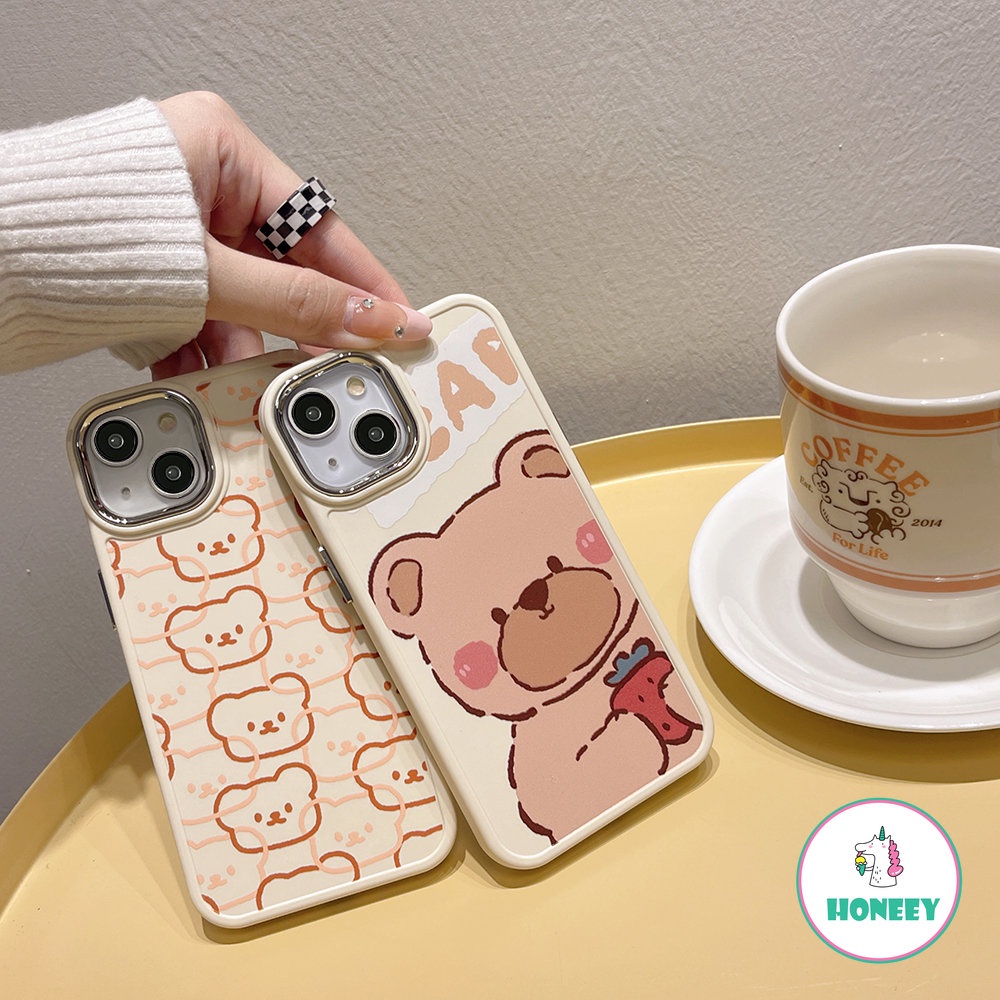 Kartun Kawaii Bear Case Untuk iPhone 14 Pro Max Casing iPhone 11 Pro Max 12/12pro 13 Pro Max7 8Plus Xr Xs Lembut TPU Shockproof Penutup Belakang