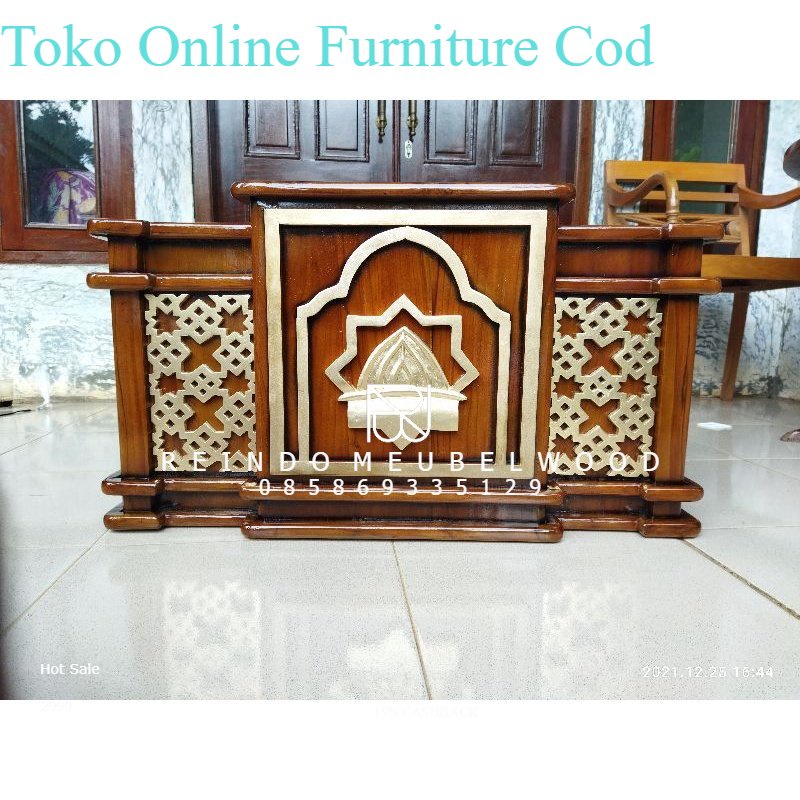 Mimbar podium minimalis - Mimbar podium masjid - Mimbar duduk - Meja mengaji termurah