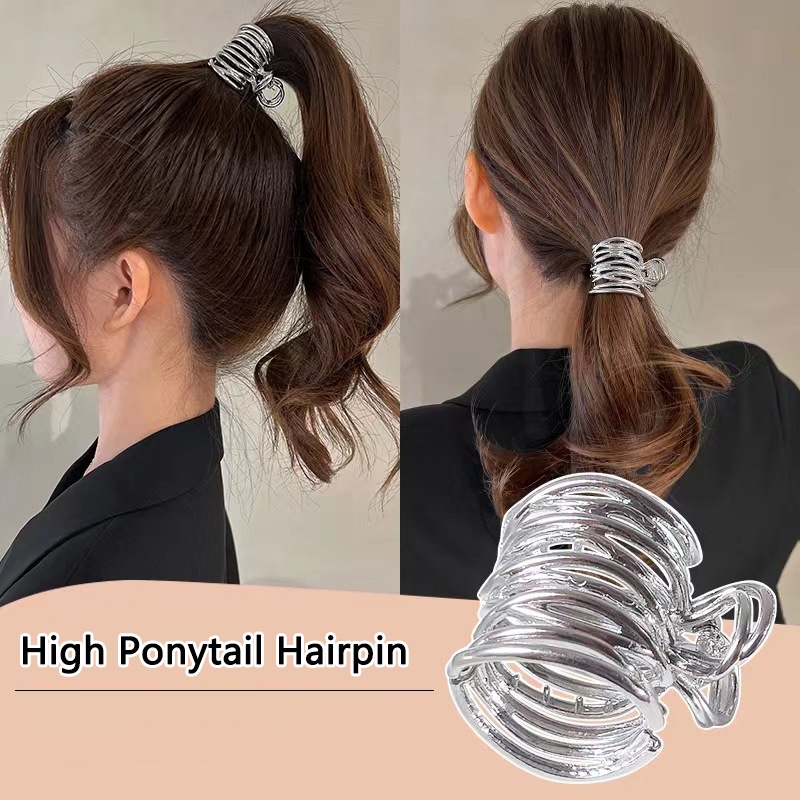 Baru Sederhana Logam Klip Rambut Cakar Rambut Fashion Tinggi Ponytail Jepit Rambut Wanita Aksesoris Rambut