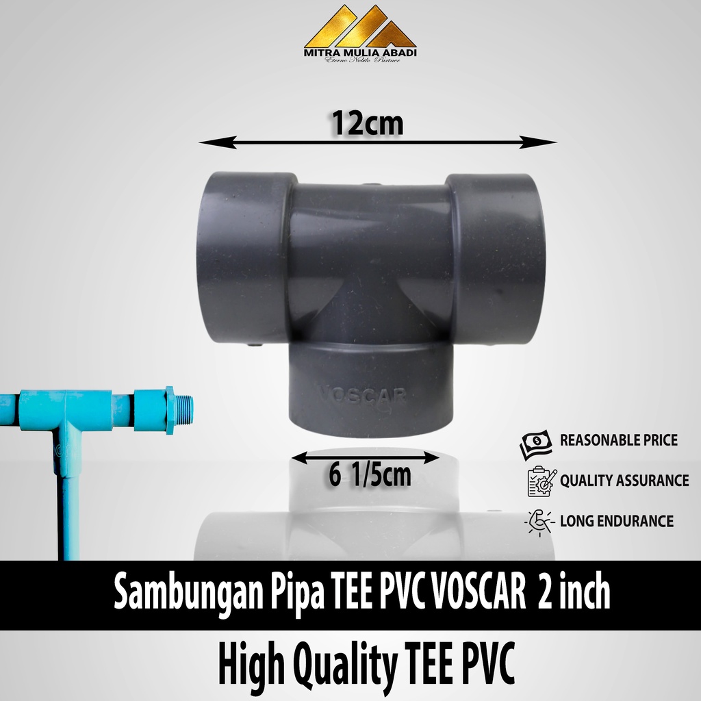 TEE Pipa PVC 2inch VOSCAR - Sambungan Pipa T