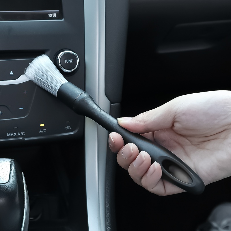 1pc Sikat Penghilang Debu Celah Dashboard Outlet Udara Mobil/ Sikat Pembersih Detail Gagang Panjang Interior Mobil