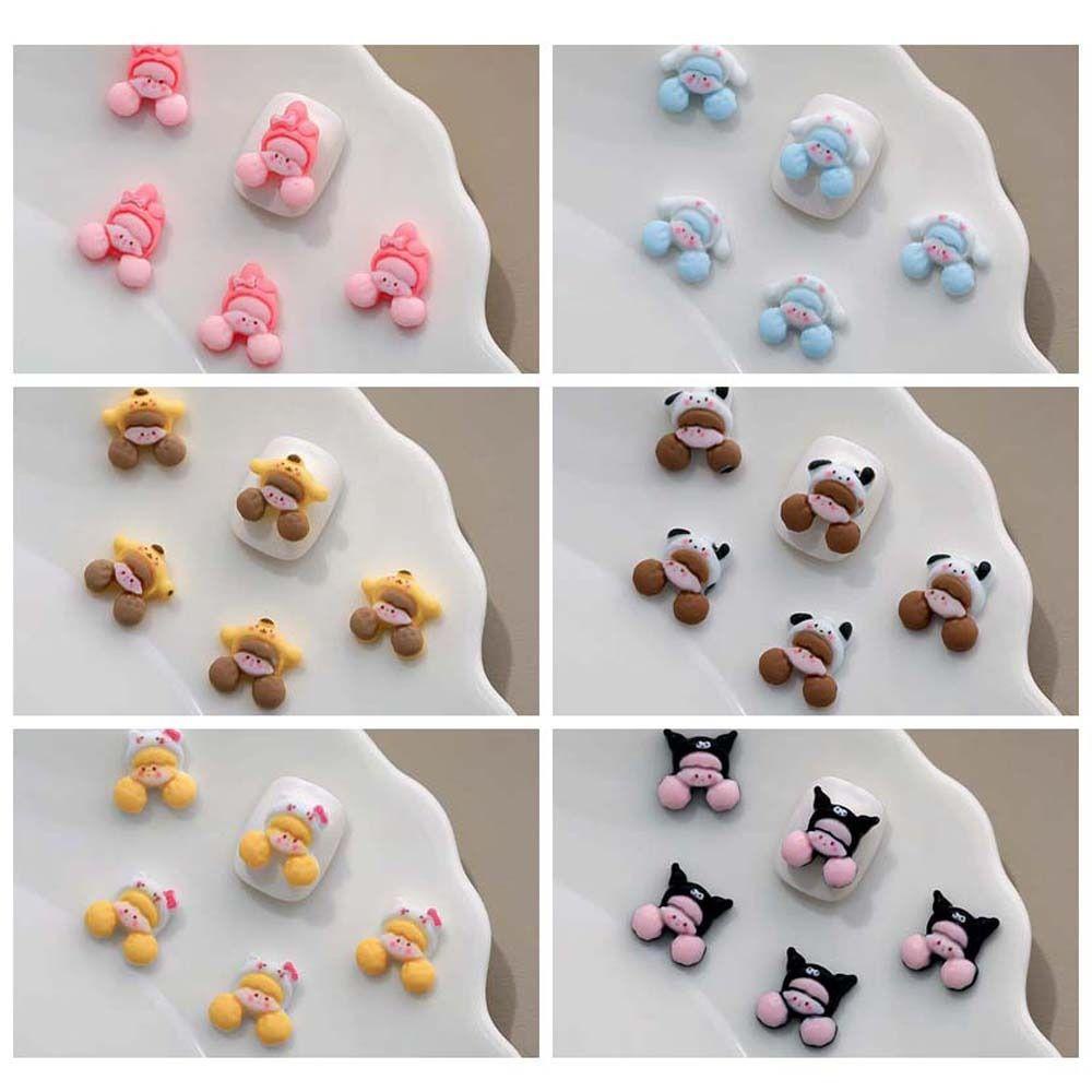 Mxbeauty Hiasan Kuku Kitty Cat Colorful Kuromi 3D Nail Art Drills Manicure Perhiasan Kuku Kartun Untuk Wanita