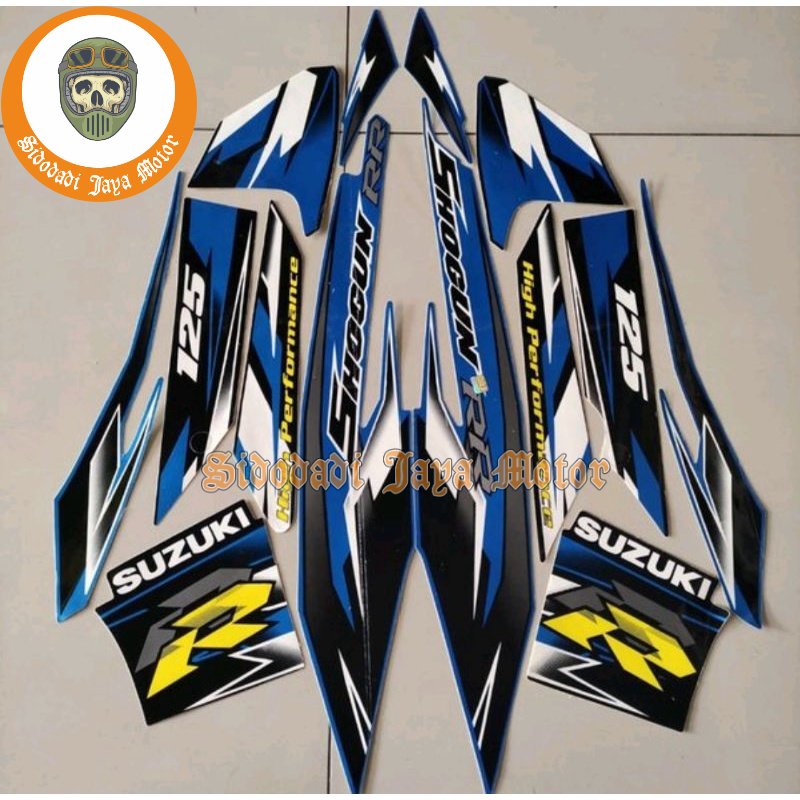 striping suzuki shogun rr 125 2008 hitam biru body standar berkualitas terbaik