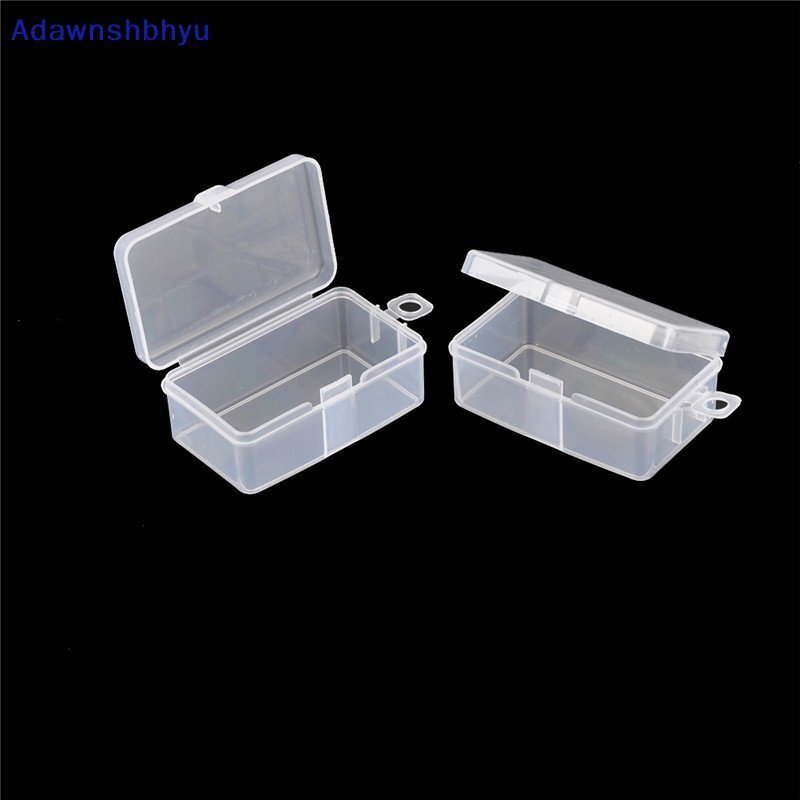 Adhyu 2pcs Persegi Panjang Kotak Penyimpanan Plastik Transparan Small Parts Box ID