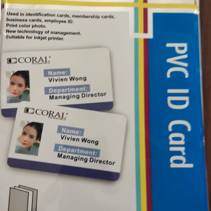 

kertas pvc id card Coral | kertas pvc coral