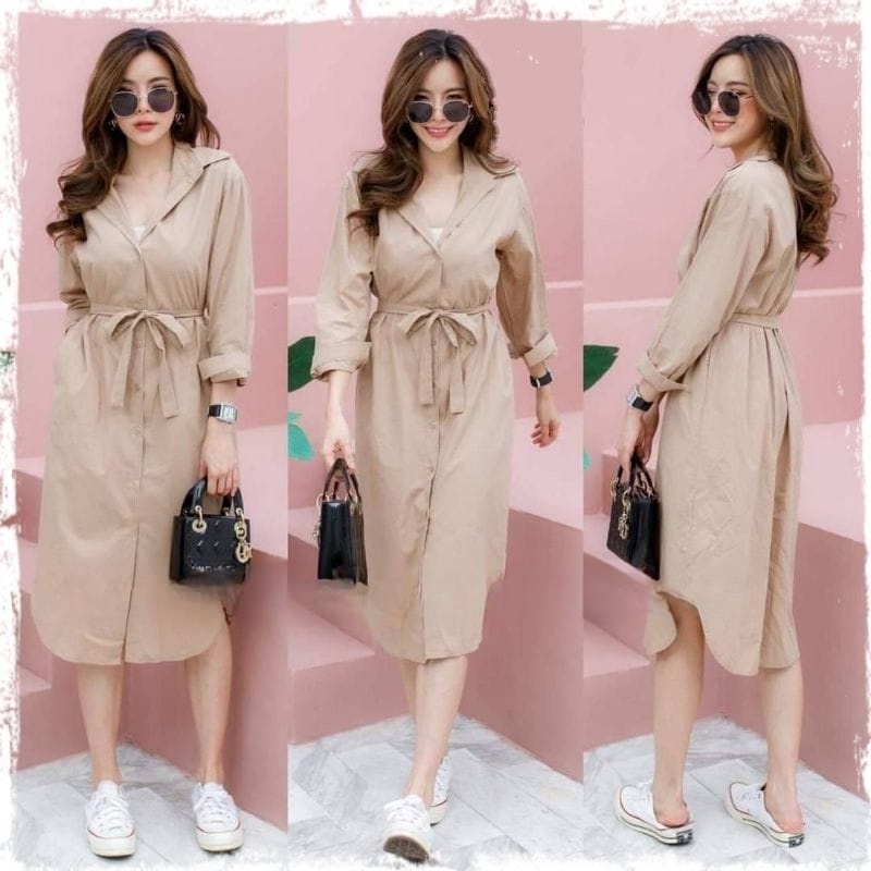 BEFAST - ZRX OOTD WANITA DRESS SARA / DRESS CASUAL ANASTASIA / Fashion Wanita Formal / Dress Wanita Lengan Panjang / Pakaian Casual Wanita / Outfit Wanita Kekinian Ala Korean Style / Dress Wanita Kerja