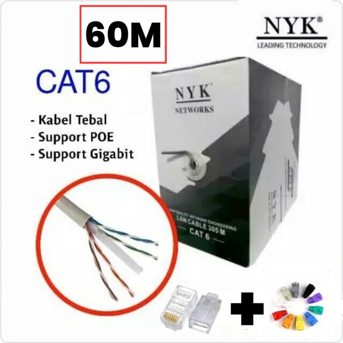 NYK Kabel UTP LAN cat 6 NYK 60 METER