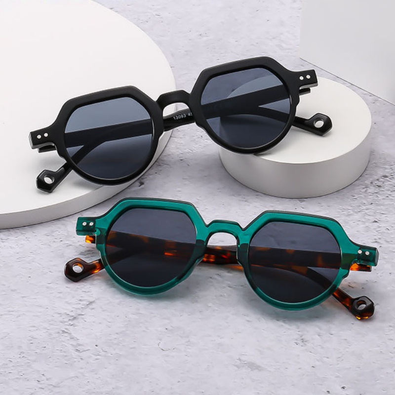 (YUZHU) Ins Gaya Bingkai Kecil Kacamata Bulat Vintage Fashion Candy Color Sunshade Sunglasses