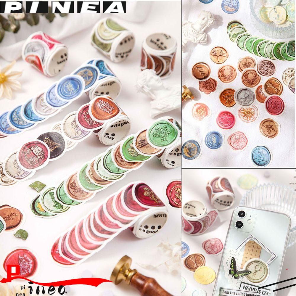 Nanas 50pcs /roll Lacquer Coin Tape DIY Stiker Vintage Hias Kertas Lengket