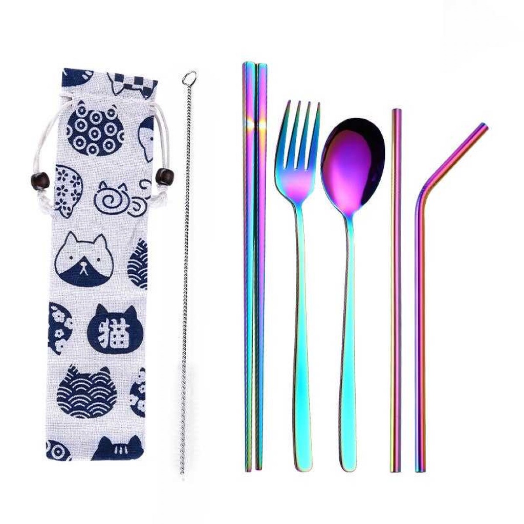 Cutlery Set Perlengkapan Makan Sendok Garpu Kitty