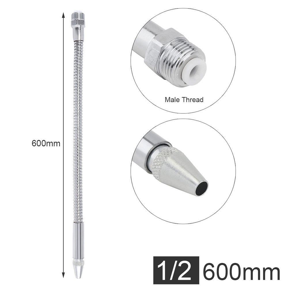 Tabung Pendingin Minyak Air Fleksibel Bahan Metal1 /21 /4 3 /8 Inch 400-700mm Dengan Nozzle Kepala Bulat Untuk Mesin CNC/Milling/Bubut