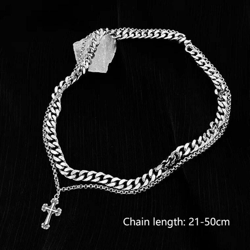 Lily Kalung Liontin Permata Hitam Desain Rasa Aesthetic Bermutu Tinggi Paduan Titanium Steel Perhiasan Necklace Untuk Wanita