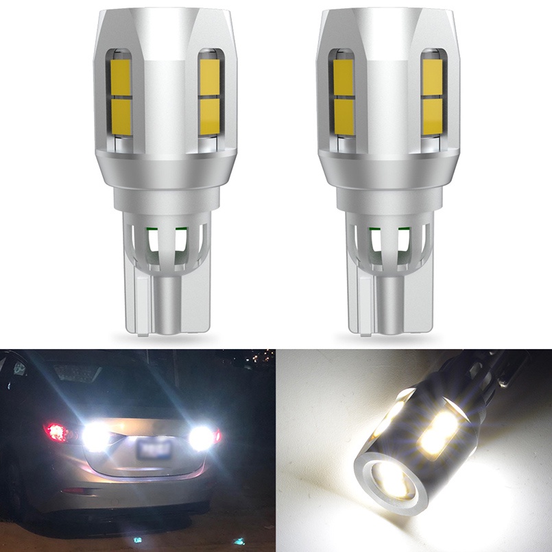 2pcs Canbus W16W T15 T16 Bohlam Led912 921super Terang LED Cadangan Mobil Lampu Mundur Lampu Ekor 10SMD 2835 Xenon Putih 12V