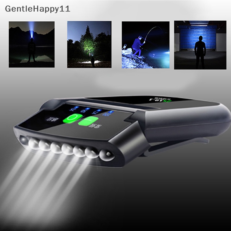 Gentlehappy LED Headlight Rechargeable Cap Clip Light Lampu Induksi Untuk Outdoors Camping id